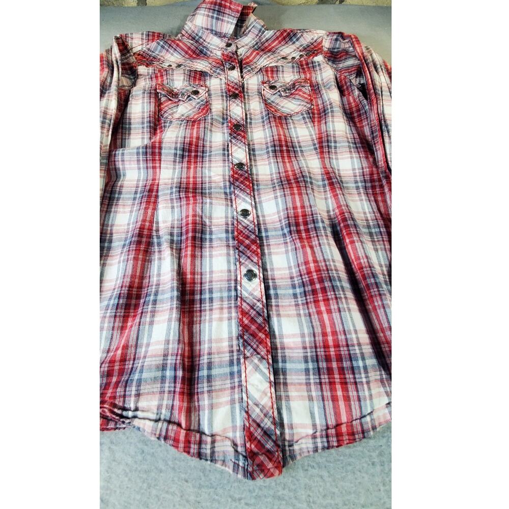 Ariat Women’s Plaid Western Shirt Small Pearl Snap Rodeo Cowgirl festival - Picture 3 of 10